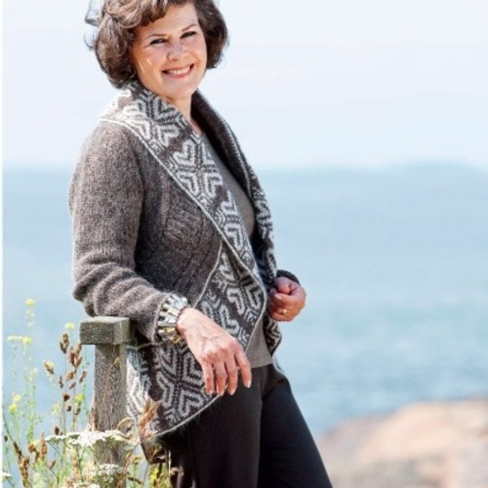 Skovhuus Brown Mohair Wool Knit Cardigan Sweater‎ L Boho Coastal Grandma Italy